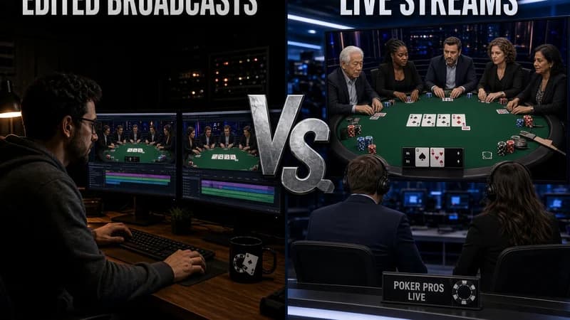 Live Stream vs Acara Poker Editan