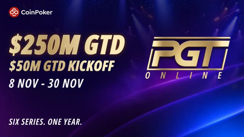 CoinPoker推出PGT Online 2.5亿美元线上巡回赛