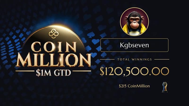 新人 Kgbseven 645美元搏下 CoinMillion 冠军