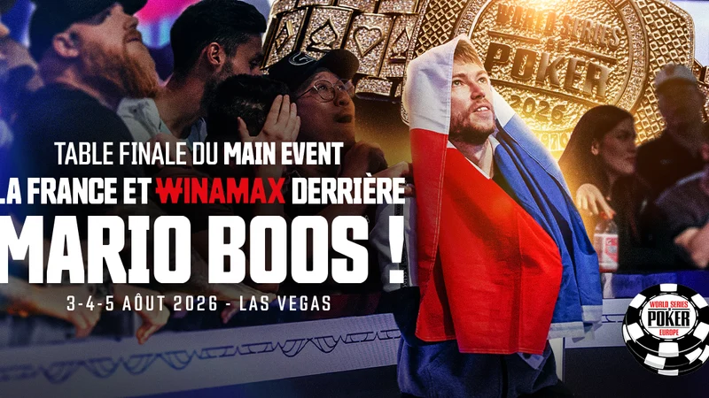 Winamax、WSOPメインイベント決勝テーブル進出のマリオ・ブースを支援