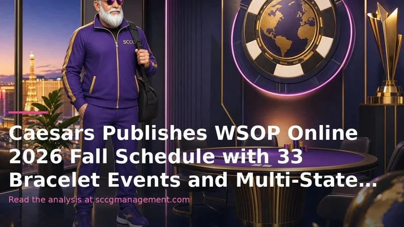 WSOP线上2026秋季赛程：33条金手链