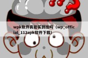 wpk软件真能买到挂吗（wp_official_112apk软件下载）