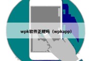 wpk软件正规吗（wpkapp）