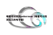 哪里可以找到pokernow（哪里可以找到五三的电子版）