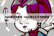 wpk是什么意思（wpk是什么意思网络用语）