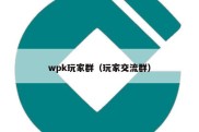 wpk玩家群（玩家交流群）