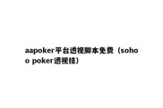 aapoker平台透视脚本免费（sohoo poker透视挂）