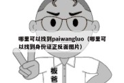 哪里可以找到paiwangluo（哪里可以找到身份证正反面图片）