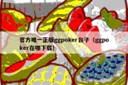 官方唯一正版ggpoker台子（ggpoker在哪下载）