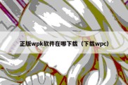 正版wpk软件在哪下载（下载wpc）