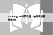 paiwangluo安装教程（拍网安装视频教程）