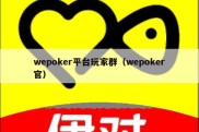 wepoker平台玩家群（wepoker官）