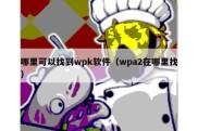 哪里可以找到wpk软件（wpa2在哪里找）