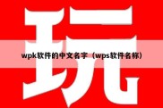 wpk软件的中文名字（wps软件名称）