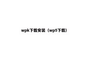 wpk下载安装（wp5下载）