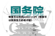 哪里可以找到pokercraft（哪里可以找到五三的电子版）