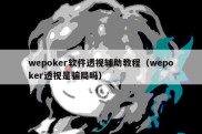 wepoker软件透视辅助教程（wepoker透视是骗局吗）