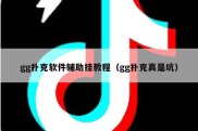 gg扑克软件辅助挂教程（gg扑克真是坑）