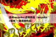 德州wepoker透视教程（wepoker德州 一键透视购买）