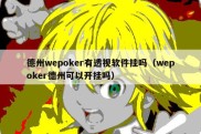 德州wepoker有透视软件挂吗（wepoker德州可以开挂吗）