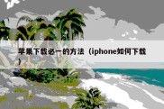 苹果下载必一的方法（iphone如何下载）