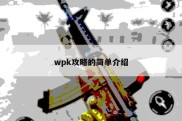 wpk攻略的简单介绍